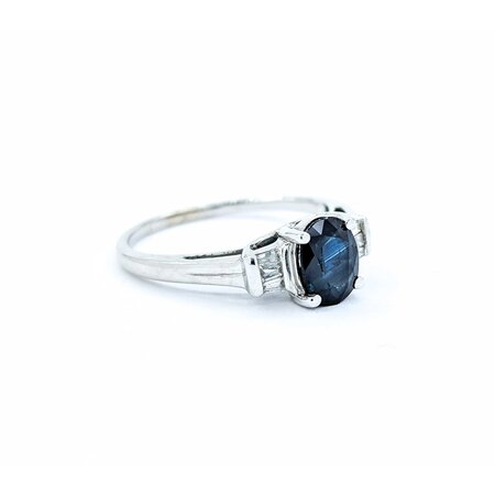 Ring .20ctw Baguette Diamonds 1.60ct Sapphire 10kw sz10 225010167