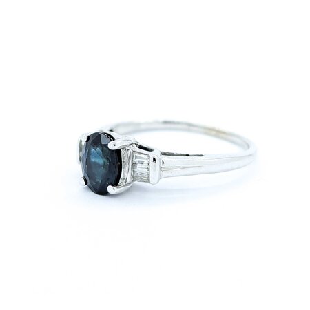 Ring .20ctw Baguette Diamonds 1.60ct Sapphire 10kw sz10 225010167