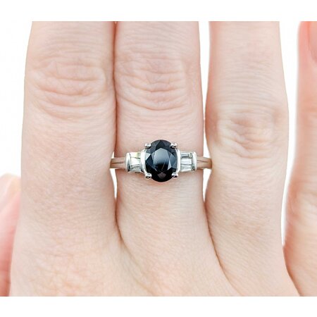 Ring .20ctw Baguette Diamonds 1.60ct Sapphire 10kw sz10 225010167