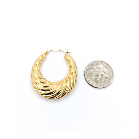 Earrings Basket Hoop 14ky 32x28mm 3.6g 125010005
