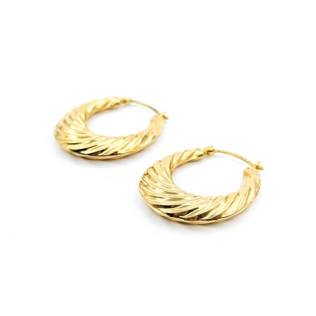 Earrings Basket Hoop 14ky 32x28mm 3.6g 125010005