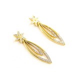  Earrings/Jackets .25ctw Round Diamonds Friction Back 36x10.5mm 14ky 225014010