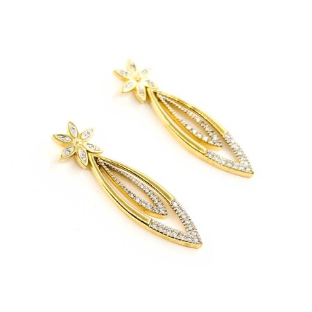 Earrings/Jackets .25ctw Round Diamonds Friction Back 36x10.5mm 14ky 225014010