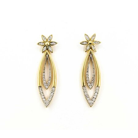 Earrings/Jackets .25ctw Round Diamonds Friction Back 36x10.5mm 14ky 225014010