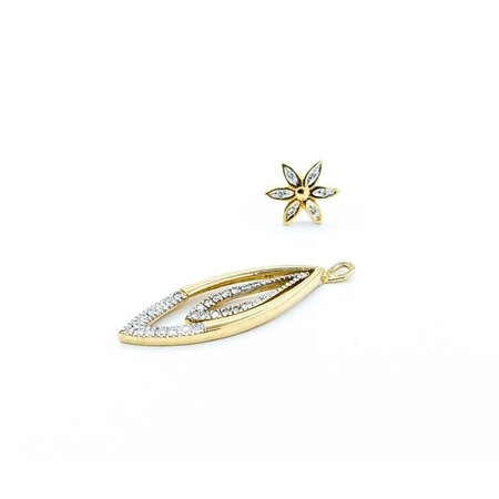 Earrings/Jackets .25ctw Round Diamonds Friction Back 36x10.5mm 14ky 225014010