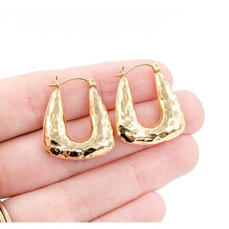 Earrings Vintage Hammered Hoop 14ky 24x21mm 2.2g 125010006