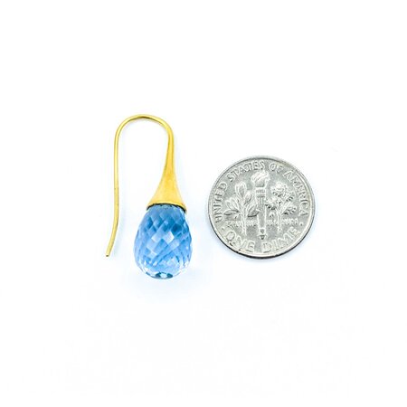 Earings Dangle French Hook 13x10 Topaz 30x10mm 18ky 225014158