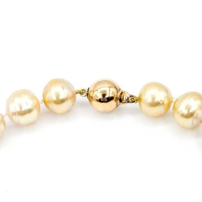 Necklace Strand 10-14mm Golden South Sea Pearls 14ky 18.5" 223010018