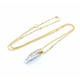  Pendant W/Box Chain .66ctw Round/Baguette Diamond 14ktt 24.5x6.5mm 18" 5.8g 225010029