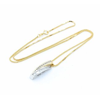 Pendant W/Box Chain .66ctw Round/Baguette Diamond 14ktt 24.5x6.5mm 18" 5.8g 225010029