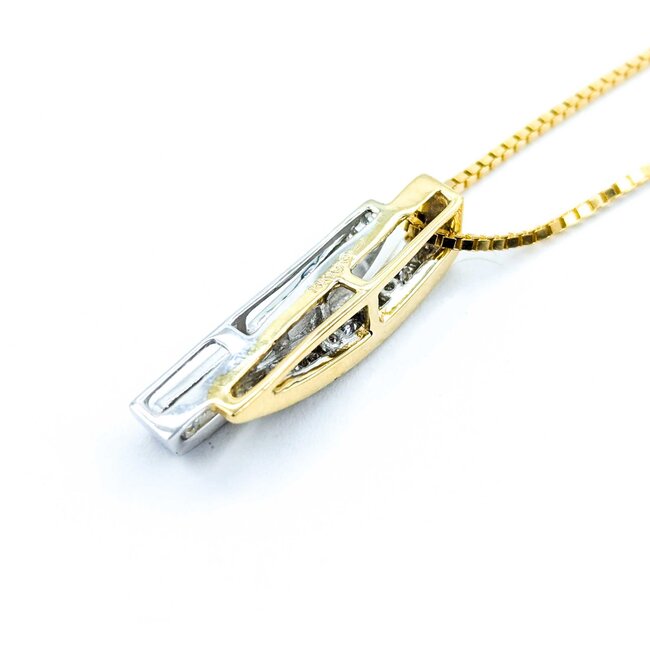 Pendant W/Box Chain .66ctw Round/Baguette Diamond 14ktt 24.5x6.5mm 18" 5.8g 225010029