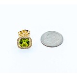  Earrings Stud .25ctw Round Diamonds Friction Back 4.80ctw Peridot 11.5mm 14ky 225014160