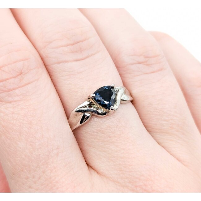 Ring .03ctw Single Cut Diamond .95ct Sapphire 10ky sz9 225010166