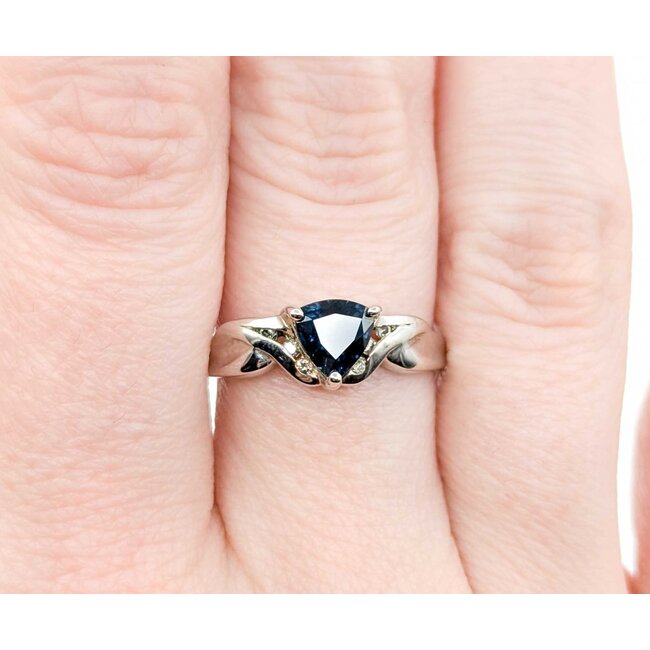 Ring .03ctw Single Cut Diamond .95ct Sapphire 10ky sz9 225010166