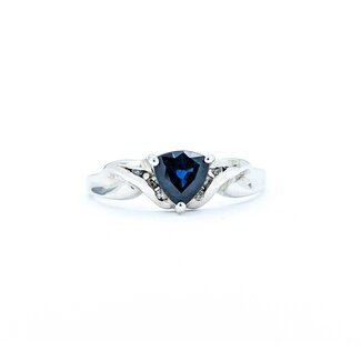 Ring .03ctw Single Cut Diamond .95ct Sapphire 10ky sz9 225010166