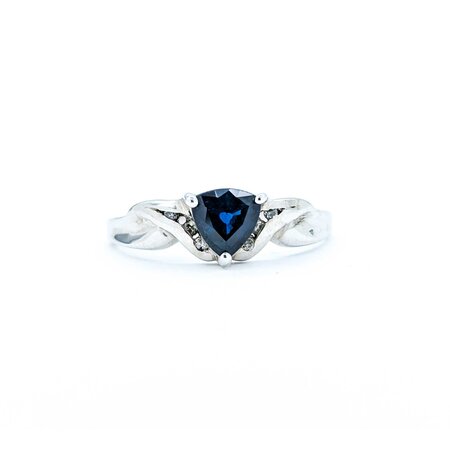 Ring .03ctw Single Cut Diamond .95ct Sapphire 10ky sz9 225010166