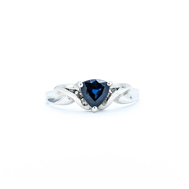 Ring .03ctw Single Cut Diamond .95ct Sapphire 10ky sz9 225010166