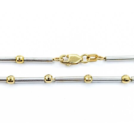 Necklace Tube and Bead 14ktt 17.25" 3mm 225012502