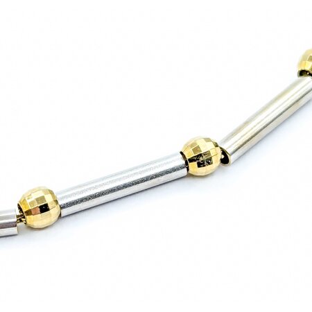 Necklace Tube and Bead 14ktt 17.25" 3mm 225012502