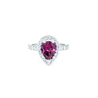 Ring Diamond Halo .64ctw Round Diamonds 1.56ct Ruby 14kw 12x9mm Sz4.25 3.37g 225010057