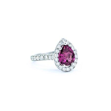 Ring Diamond Halo .64ctw Round Diamonds 1.56ct Ruby 14kw 12x9mm Sz4.25 3.37g 225010057