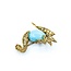 Brooch Swan Design 18x13mm Robins Egg Turquoise .03ct Ruby 18ky 1.5x1.5" 9.5g 225010075