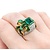 Ring Cocktail Ribbon 1.72ctw Round Diamonds 3.10ct Emerald 1.00ctw Accent Emeralds 18ky .6x1" Sz7 12.19g 225010055