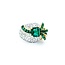 Ring Cocktail Ribbon 1.72ctw Round Diamonds 3.10ct Emerald 1.00ctw Accent Emeralds 18ky .6x1" Sz7 12.19g 225010055