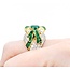 Ring Cocktail Ribbon 1.72ctw Round Diamonds 3.10ct Emerald 1.00ctw Accent Emeralds 18ky .6x1" Sz7 12.19g 225010055