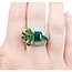 Ring Cocktail Ribbon 1.72ctw Round Diamonds 3.10ct Emerald 1.00ctw Accent Emeralds 18ky .6x1" Sz7 12.19g 225010055