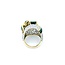 Ring Cocktail Ribbon 1.72ctw Round Diamonds 3.10ct Emerald 1.00ctw Accent Emeralds 18ky .6x1" Sz7 12.19g 225010055