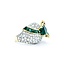 Ring Cocktail Ribbon 1.72ctw Round Diamonds 3.10ct Emerald 1.00ctw Accent Emeralds 18ky .6x1" Sz7 12.19g 225010055