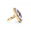 Ring Cocktail Diamond Halo .28ctw Round Diamonds 15ct Pastel Purple Marquise Checkerboad Cut Amethyst 14kr 1.2x.8" Sz5.5 13.93g 225010062