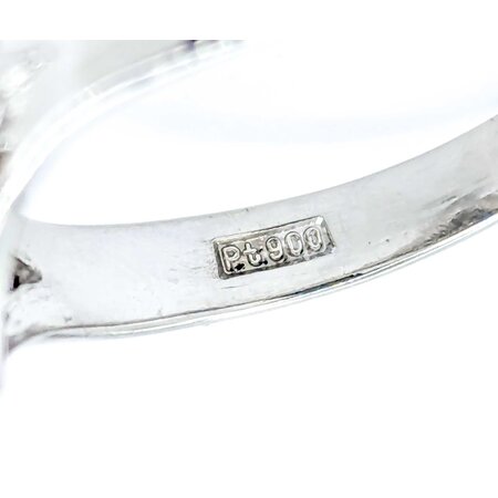 Ring Filigree .11ctw Round Diamonds 1.00ct Sapphire 900pt 11.5x10 Sz6 6.12g 225010072