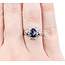 Ring Filigree .11ctw Round Diamonds 1.00ct Sapphire 900pt 11.5x10 Sz6 6.12g 225010072