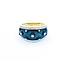Ring Enamel Turquoise .10ctw Round Diamonds 14ky 12.6mm sz7 7.49g 225010040