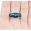 Ring Enamel Turquoise .10ctw Round Diamonds 14ky 12.6mm sz7 7.49g 225010040