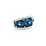 Ring Enamel Turquoise .10ctw Round Diamonds 14ky 12.6mm sz7 7.49g 225010040