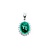 Pendant Drop .30ctw Round Diamonds 4.50ct Cabochon Emerald 900pt .8x.5" 4g 125020004