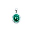 Pendant Drop .30ctw Round Diamonds 4.50ct Cabochon Emerald 900pt .8x.5" 4g 125020004