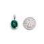 Pendant Drop .30ctw Round Diamonds 4.50ct Cabochon Emerald 900pt .8x.5" 4g 125020004