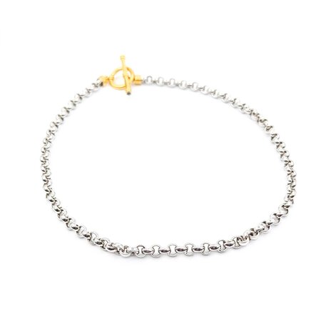 Necklace Rolo Toggle 18ky/Platinum 18" 6mm 28.12g 225012503