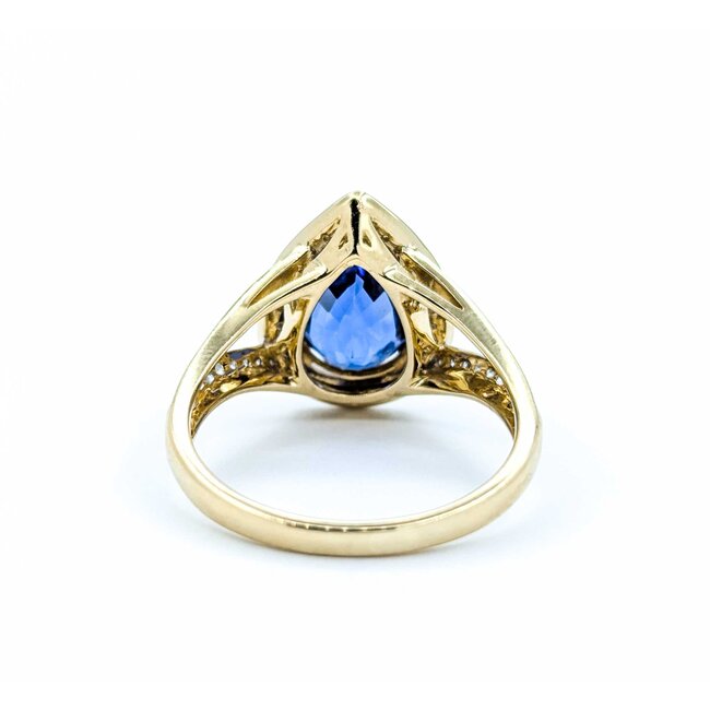 Ring Diamond Halo .35ctw Round Diamonds 4.75ct Blue Tanzanite 14yg .6x.5" Sz9 5.11g 225010058