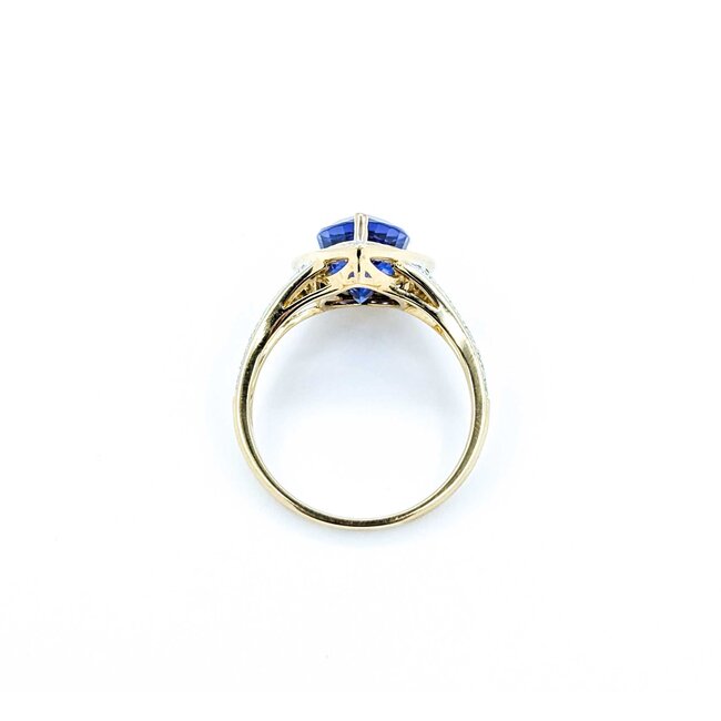 Ring Diamond Halo .35ctw Round Diamonds 4.75ct Blue Tanzanite 14yg .6x.5" Sz9 5.11g 225010058