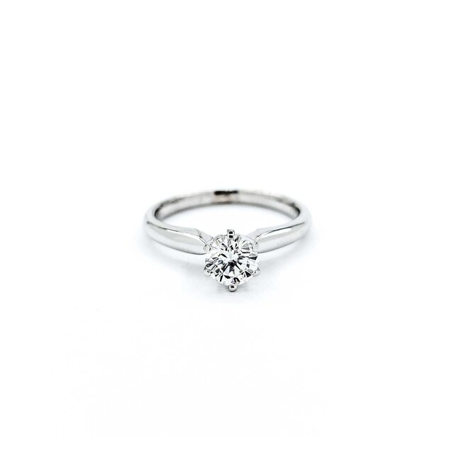 Ring Solitaire .50ct Round Diamond 14kw 5mm Sz4.5 2.1g 225010034