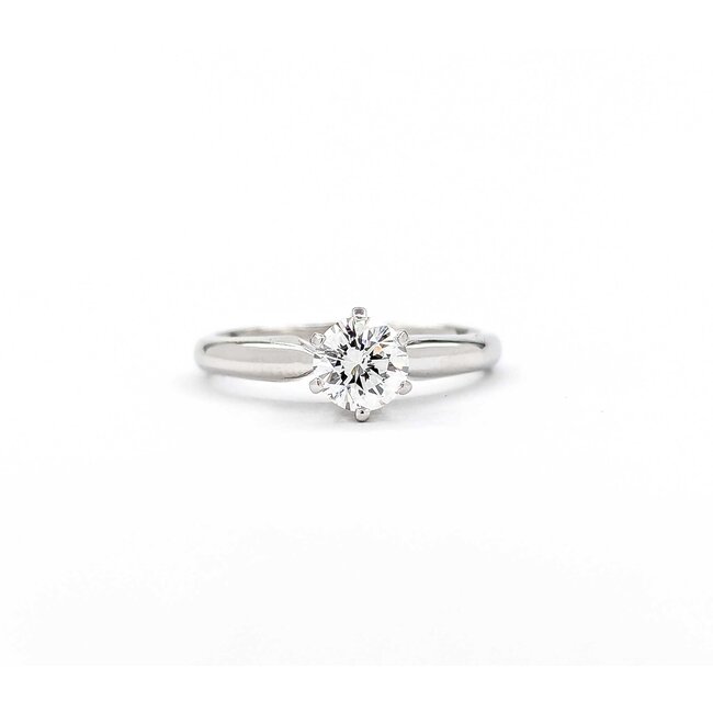 Ring Solitaire .50ct Round Diamond 14kw 5mm Sz4.5 2.1g 225010034