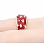 Ring Enamel Red .03ctw Round Diamonds 14ky 9.9mm sz8 5.4g 225010041