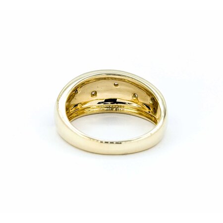 Ring Enamel Red .03ctw Round Diamonds 14ky 9.9mm sz8 5.4g 225010041