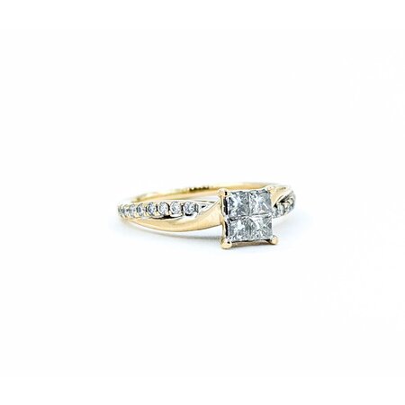 Ring Illusion Set .50ctw Princess Diamond 14kr 5mm Sz5 2.59g 225010039