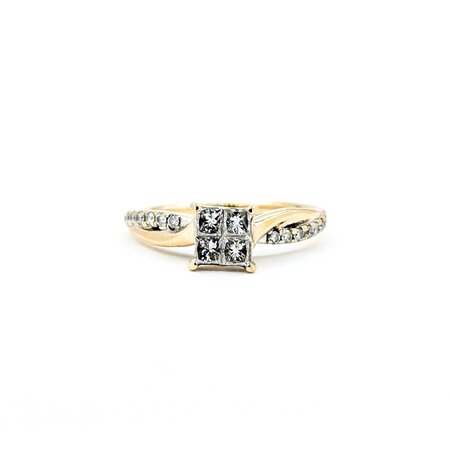Ring Illusion Set .50ctw Princess Diamond 14kr 5mm Sz5 2.59g 225010039